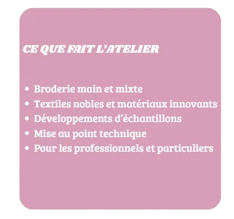 Ce que fait l'atelier